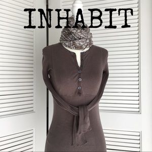 Inhabit Brown Henley Bib Shirt